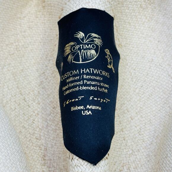 Optimo Hatworks Hats Arizona Cowboy Hat Straw Beaver Rope Western Size 7 1/4 Tan - Picture 5 of 8